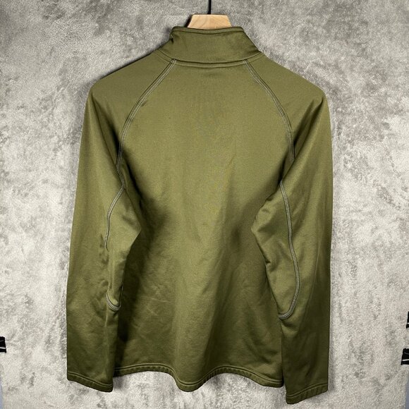 Champion Duofold Jacket Fleece Mens Medium Green Warm Control 1/4 Zip Logo - Picture 2 of 7